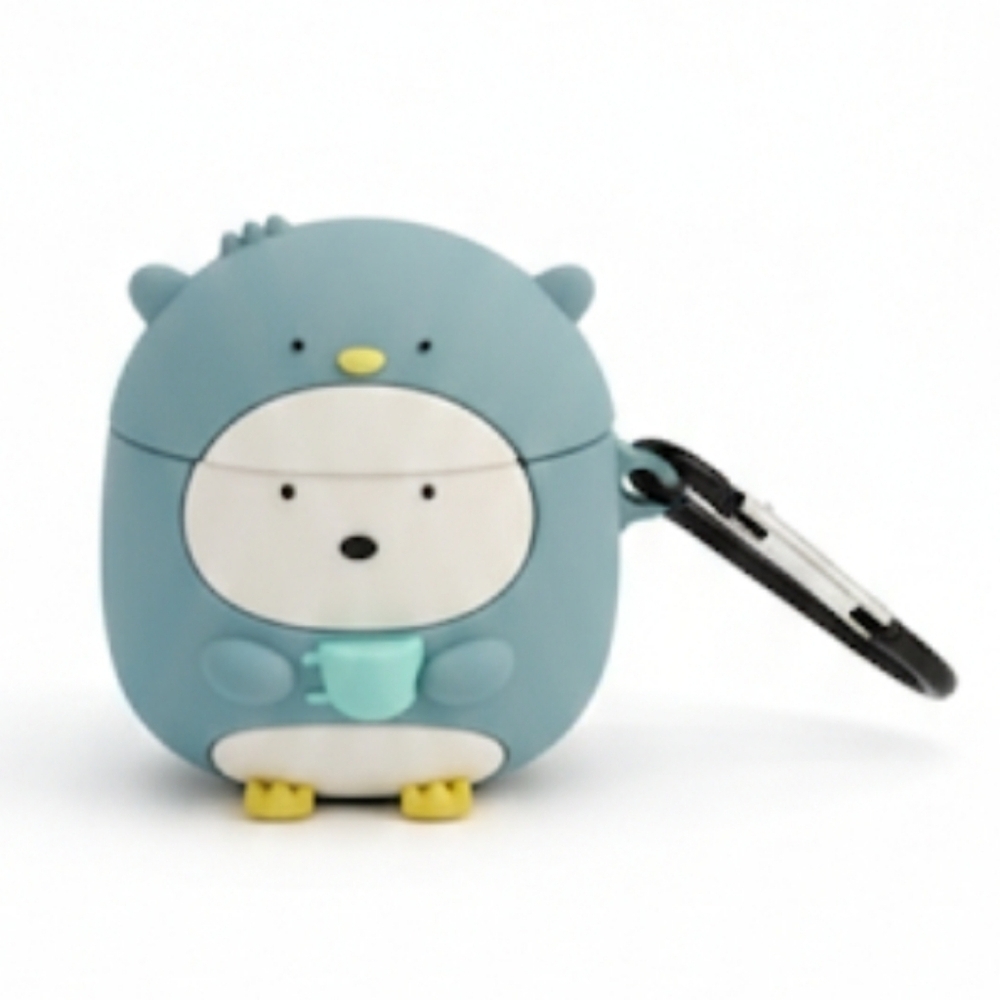 New Airpods Case Cute Blue Penguin
